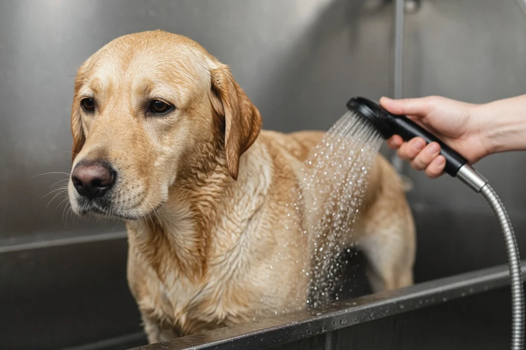 Dog wash at Groomvro