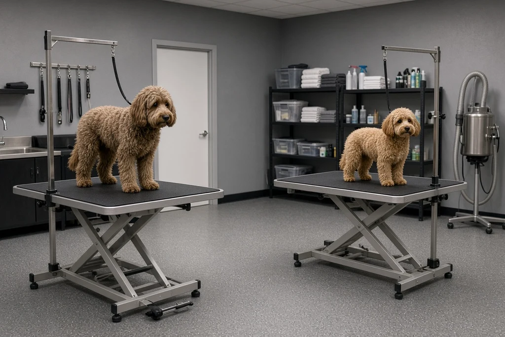 Grooming salon floor at Groomvro