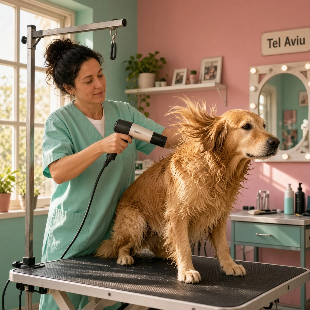 Dog bath at Groomvro on Dizengoff