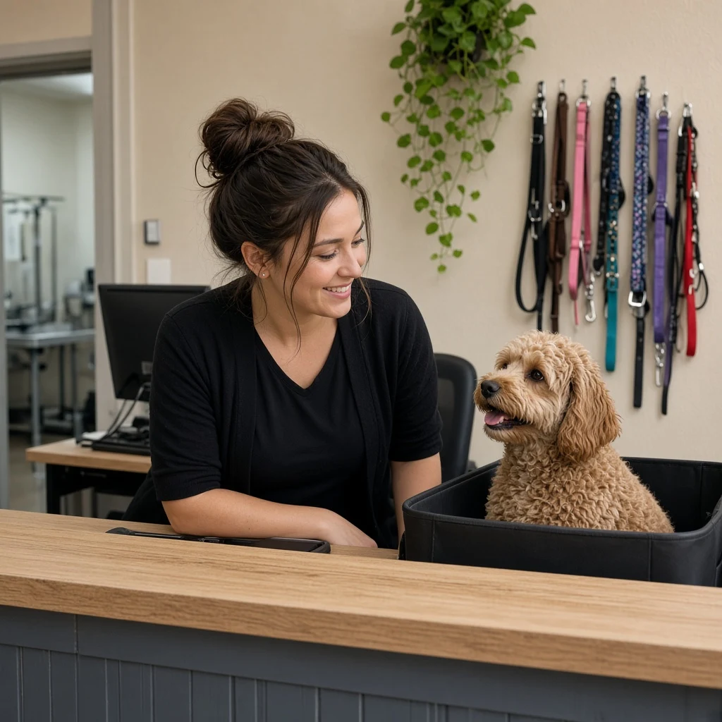 Yael at the pickup desk