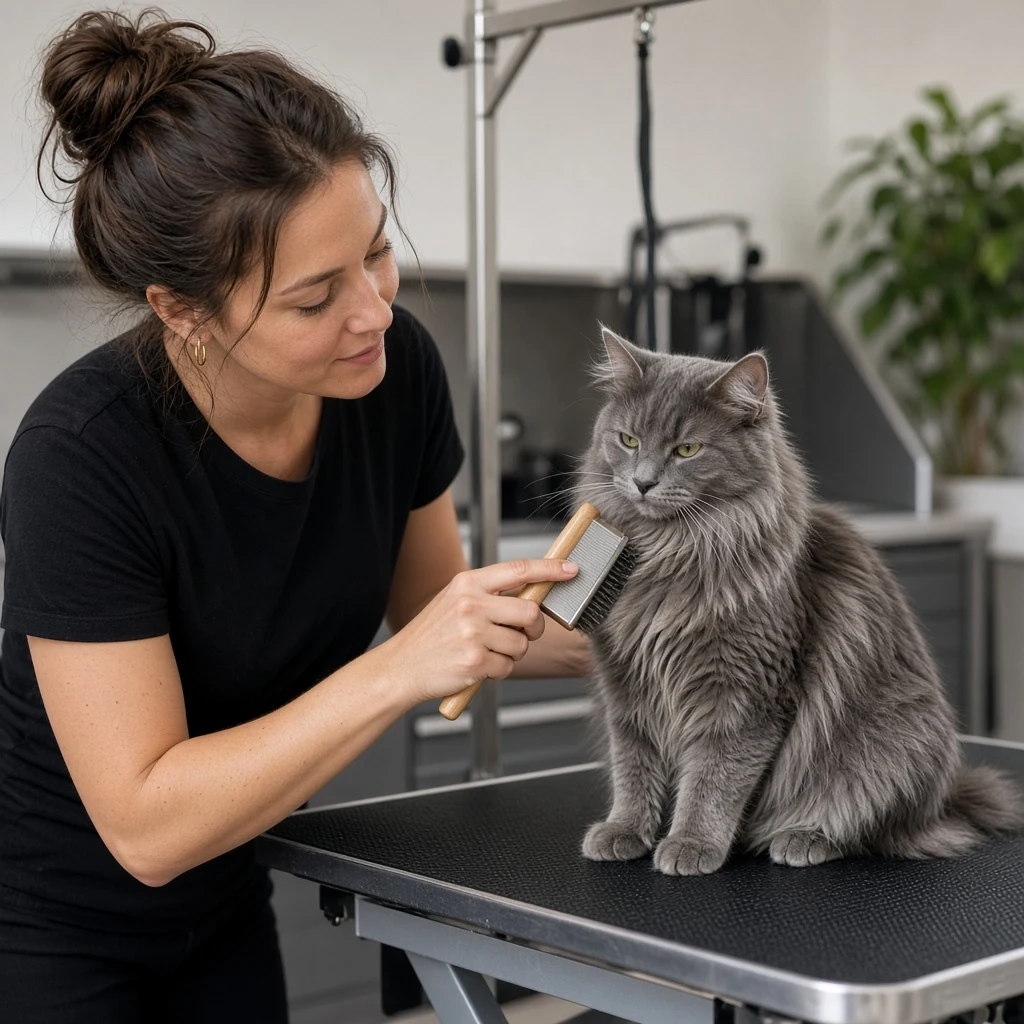Maya at the cat table